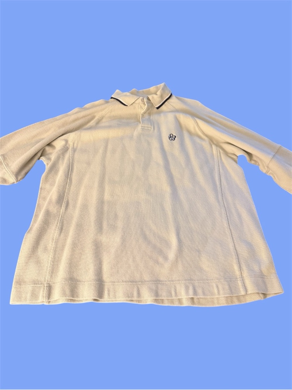 Men's Cream Rugby Shirt with Contrast Trim
